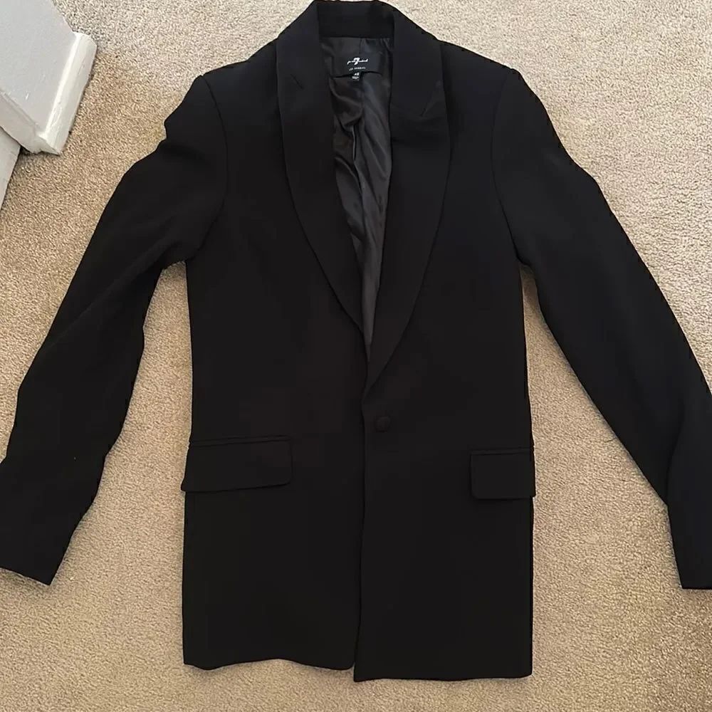 7 for all mankind black blazer, brand-new XS